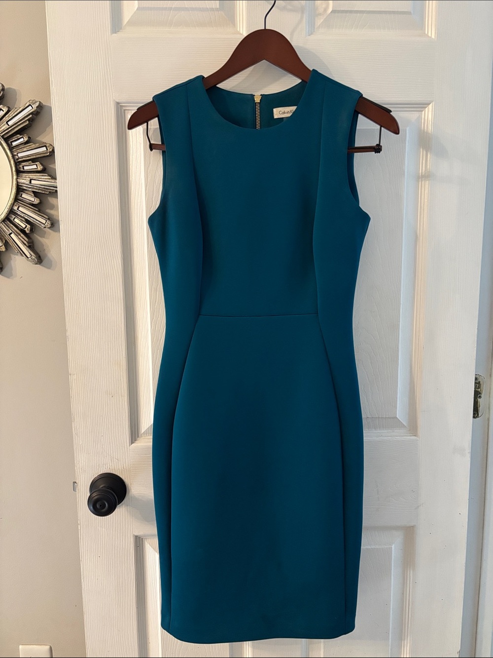 Calvin Klein Teal Fitted Sheath Dress